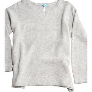 Marled Grey Lurex Shimmer Wool Cashmere Pullover Sweater Bell Sleeve XXL